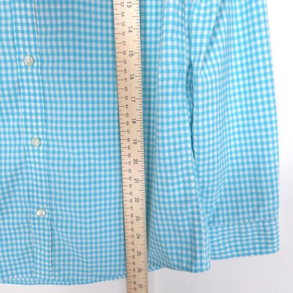 Vineyard Vines Performance Women’s L (16) Shirt Gingham Check Turquoise Aqua - Picture 4 of 9
